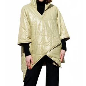 NEW RAINRAPS women's rain puffer jacket in olive gold pufferrap